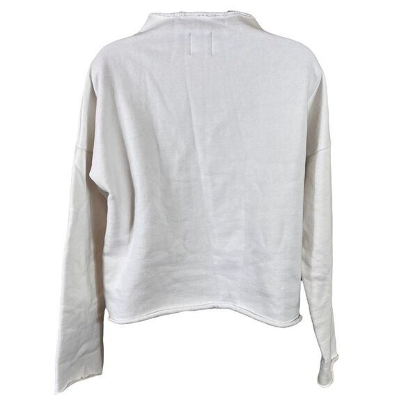 Lime & Vine White Rose Gold Zipper Cropped Sweatshirt - Picture 11 of 11